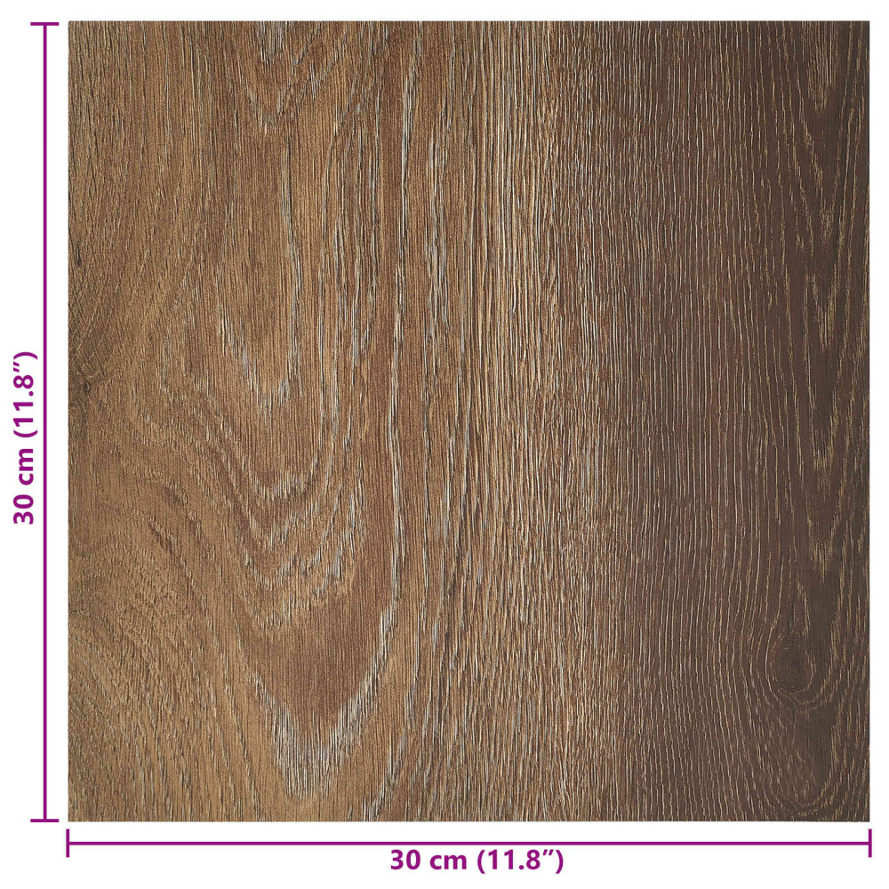 Produktbild för Självhäftande golvplankor 30,5 x 30,5 cm 20 pcs PVC Brun