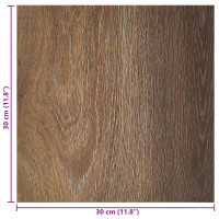 Produktbild för Självhäftande golvplankor 30,5 x 30,5 cm 20 pcs PVC Brun