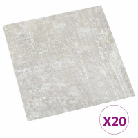 Produktbild för Självhäftande golvplankor 30,5 x 30,5 cm 20 pcs PVC Ljusgrå
