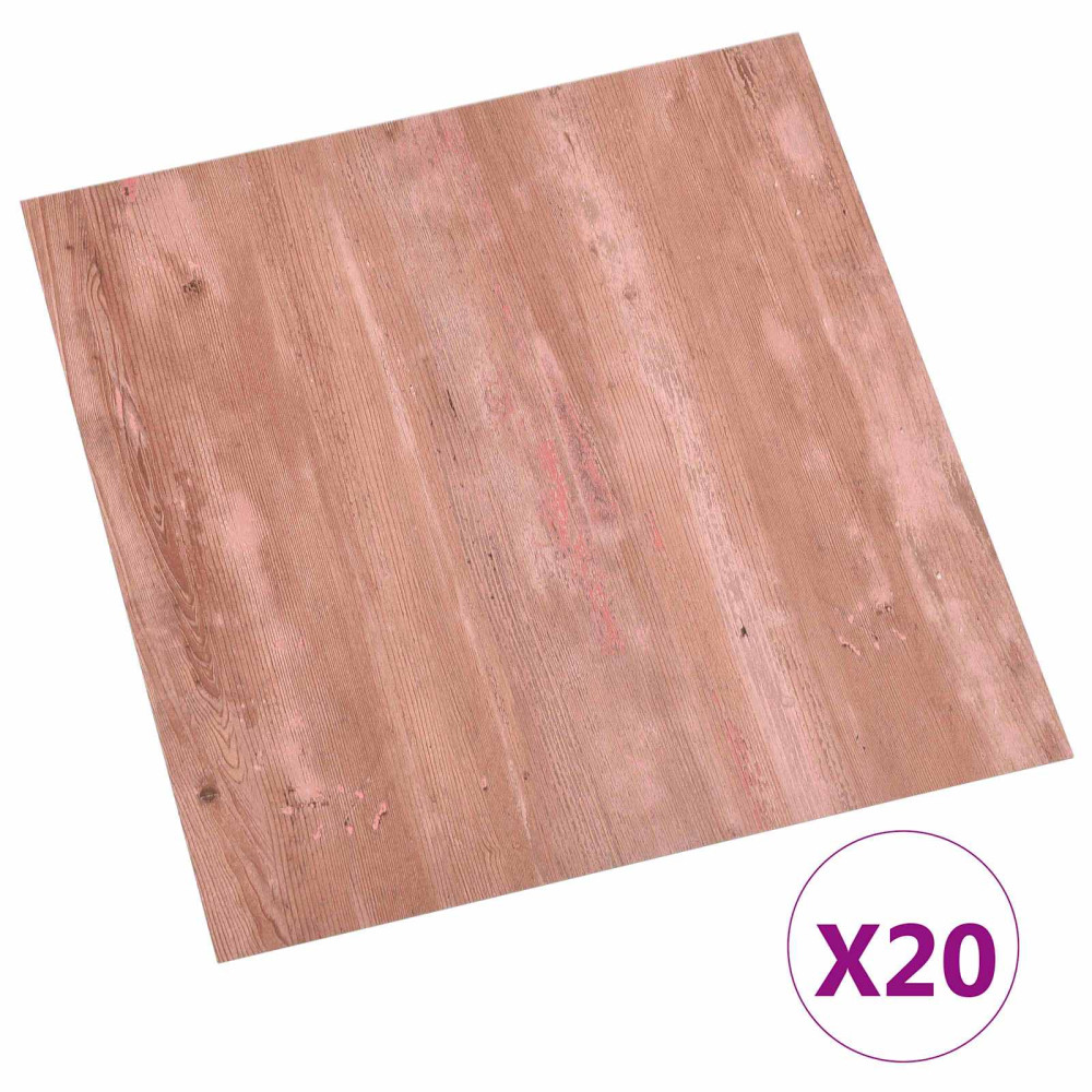 Produktbild för Självhäftande golvplankor 30,5 x 30,5 cm 20 pcs PVC Röd
