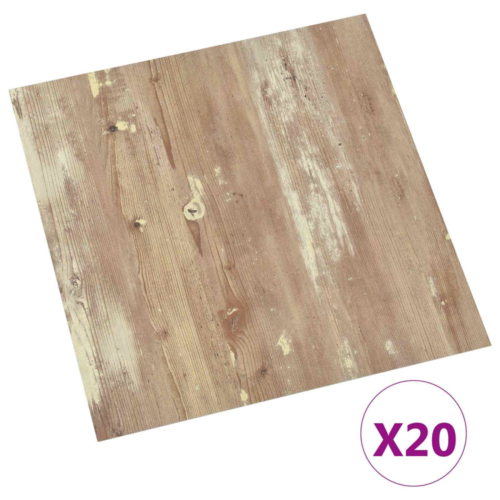 Produktbild för Självhäftande golvplankor 30,5 x 30,5 cm 20 pcs PVC