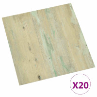 Produktbild för Självhäftande golvplankor 30,5 x 30,5 cm 20 pcs PVC Ljusbrun