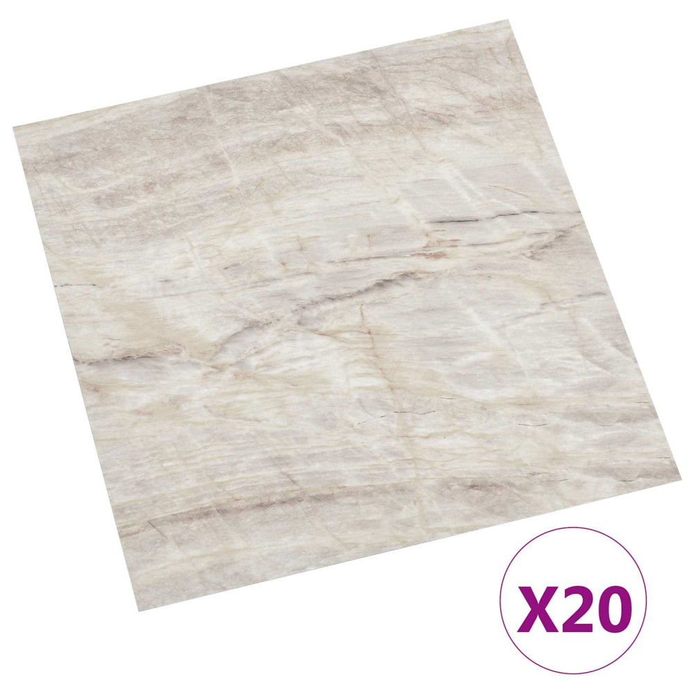 Produktbild för Självhäftande golvplankor 30,5 x 30,5 cm 20 pcs PVC Beige