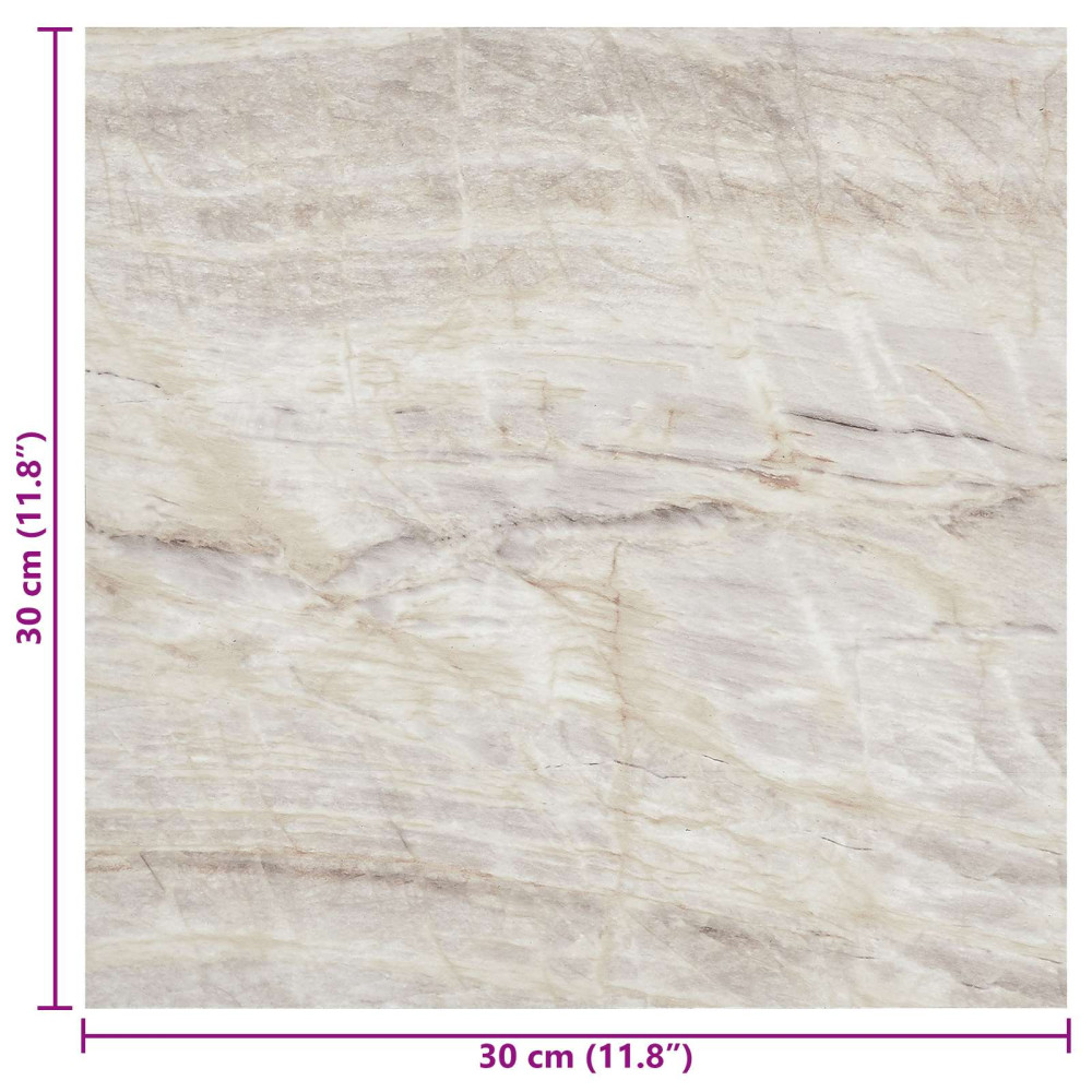 Produktbild för Självhäftande golvplankor 30,5 x 30,5 cm 20 pcs PVC Beige