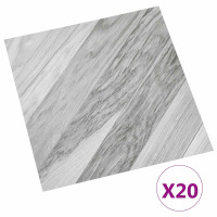 Produktbild för Självhäftande golvplankor 30,5 x 30,5 cm 20 pcs PVC Grå randig