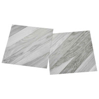 Produktbild för Självhäftande golvplankor 30,5 x 30,5 cm 20 pcs PVC Grå randig