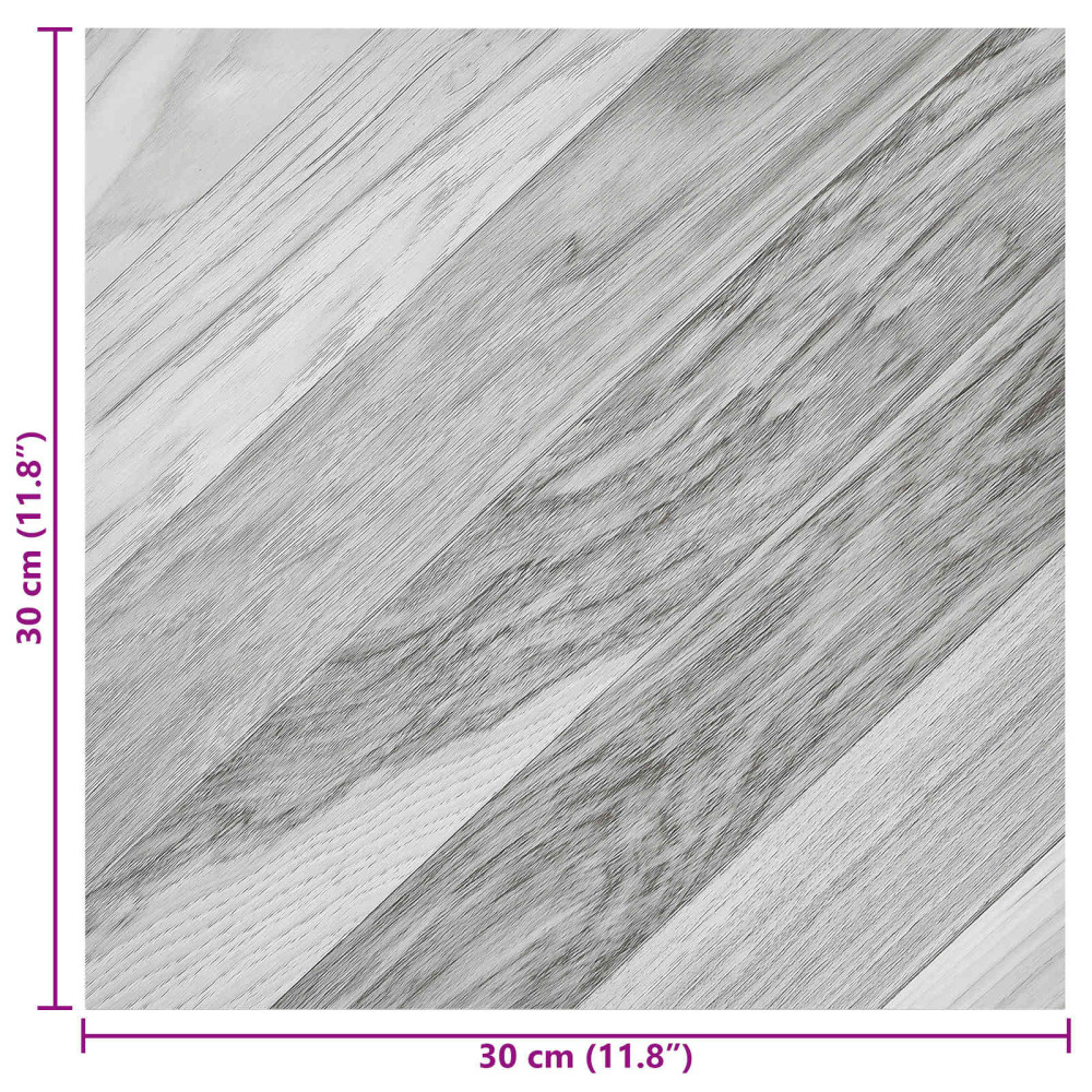 Produktbild för Självhäftande golvplankor 30,5 x 30,5 cm 20 pcs PVC Grå randig
