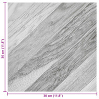 Produktbild för Självhäftande golvplankor 30,5 x 30,5 cm 20 pcs PVC Grå randig