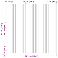 Produktbild för Väggpaneler 2 pcs Grå 60,5 x 60 cm