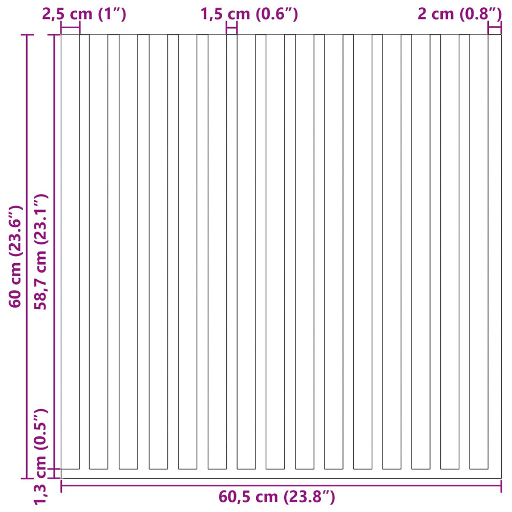 Produktbild för Väggpaneler 2 pcs Brun 60,5 x 60 cm