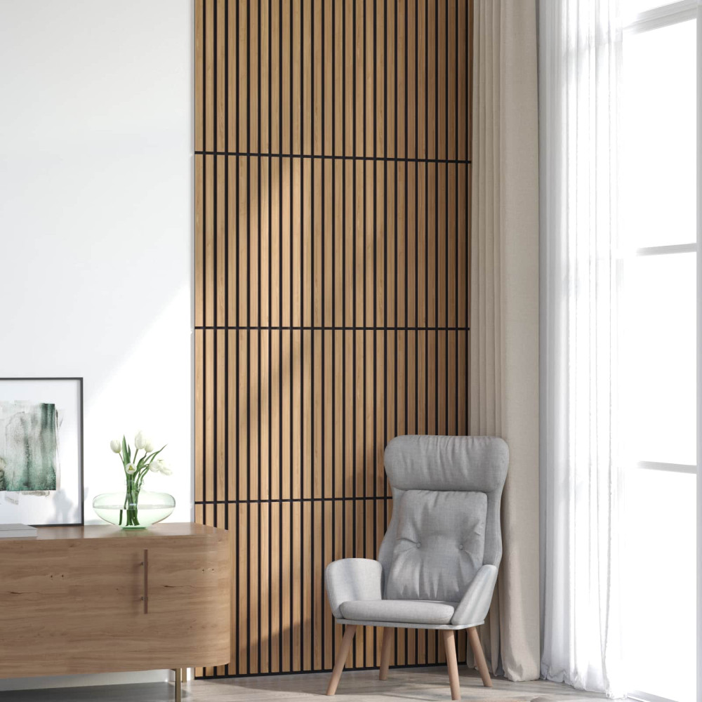 Produktbild för Väggpaneler 8 pcs Naturlig 60,5 x 60 cm