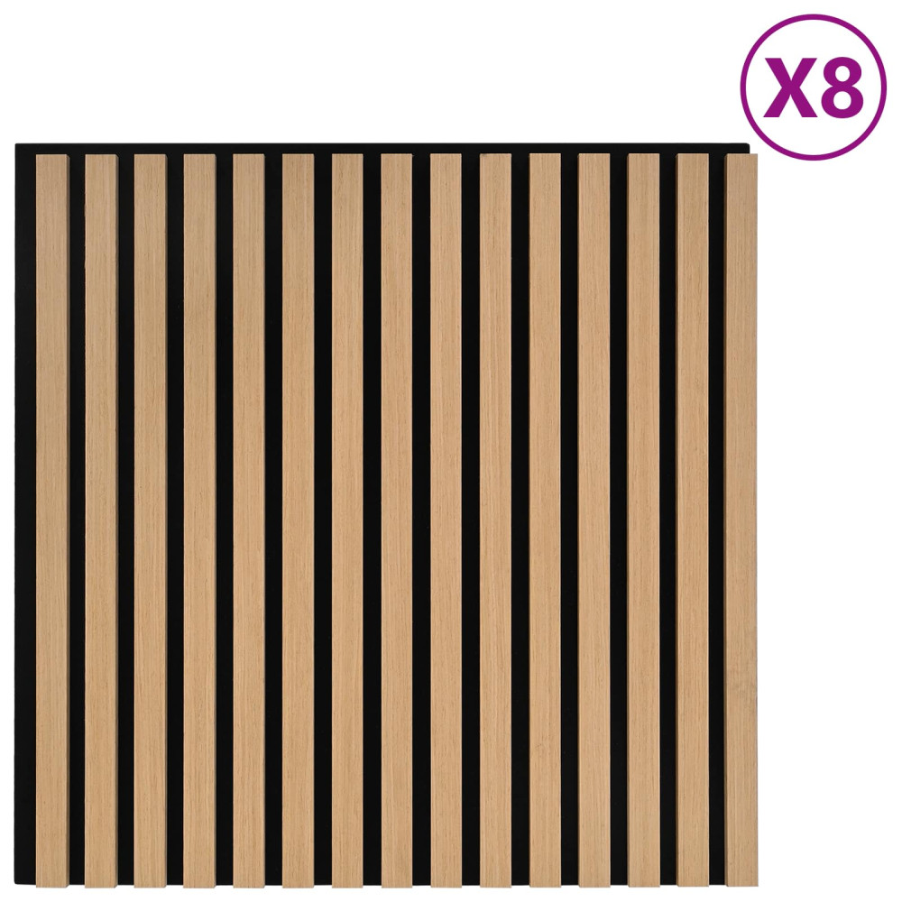 Produktbild för Väggpaneler 8 pcs Naturlig 60,5 x 60 cm