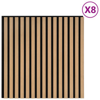 Produktbild för Väggpaneler 8 pcs Naturlig 60,5 x 60 cm