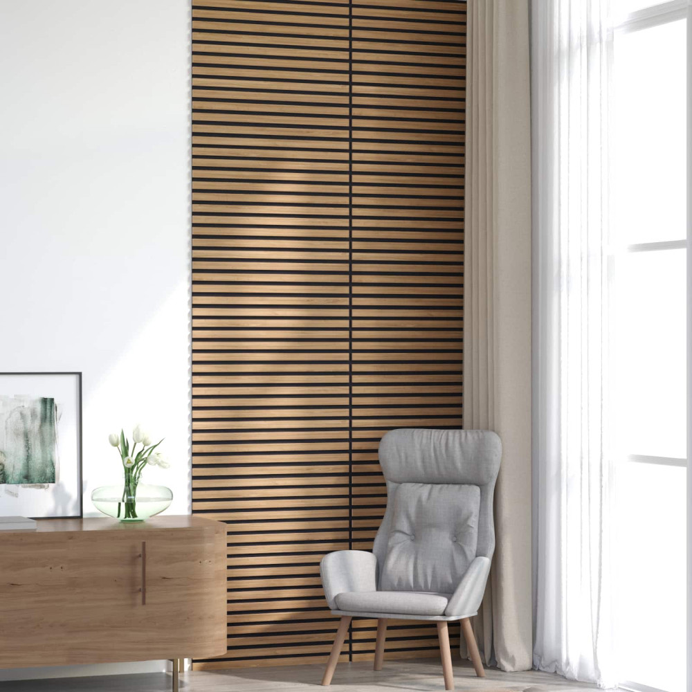 Produktbild för Väggpaneler 8 pcs Naturlig 60,5 x 60 cm
