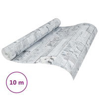 Produktbild för 3D sten tapet Ljusgrå 10 x 0,53 m Non-woven tyg