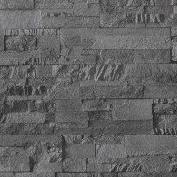 Produktbild för 3D sten tapet Svart 10 x 0,53 m Non-woven tyg