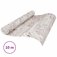 Produktbild för 3D sten tapet Gräddvit 10 x 0,53 m Non-woven tyg
