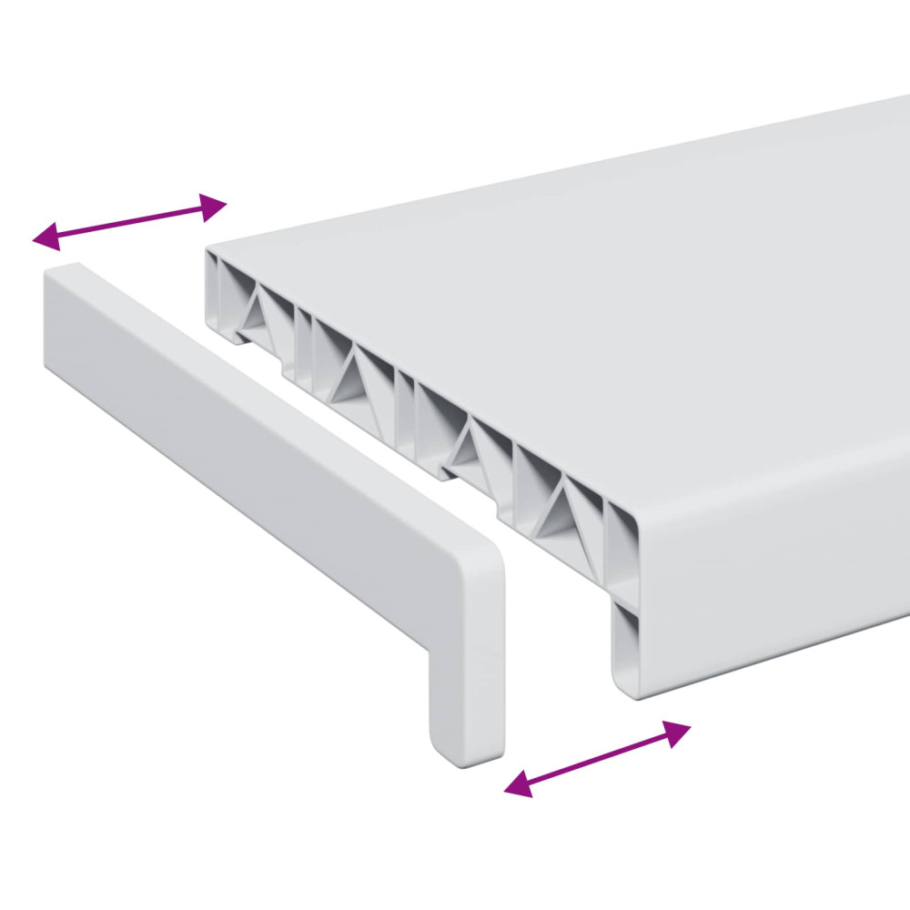 Produktbild för Fönsterbräda Vit 140 x 20 x 4,5 cm PVC