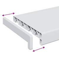 Produktbild för Fönsterbräda Vit 120 x 25 x 4,5 cm PVC