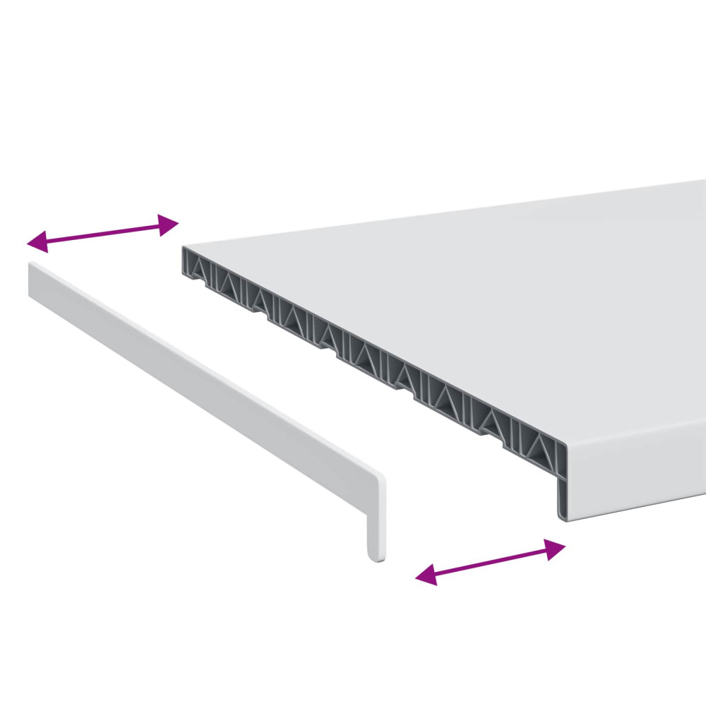 Produktbild för Fönsterbräda Vit 160 x 50 x 4,5 cm PVC