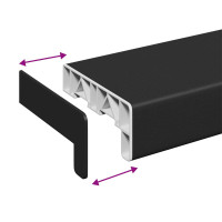 Produktbild för Fönsterbräda Svart med träådring 80 x 10 x 4,5 cm PVC