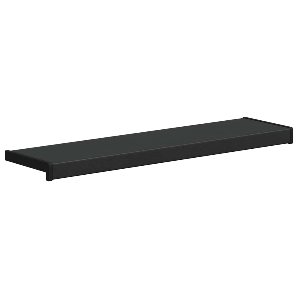 Produktbild för Fönsterbräda Svart med träådring 100 x 20 x 4,5 cm PVC