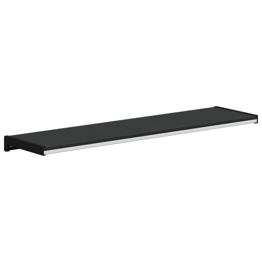 Produktbild för Fönsterbräda Svart med träådring 100 x 20 x 4,5 cm PVC