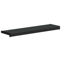 Produktbild för Fönsterbräda Svart med träådring 80 x 25 x 4,5 cm PVC