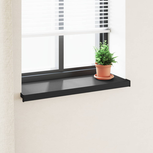 vidaXL Fönsterbräda Svart med träådring 100 x 30 x 4,5 cm PVC
