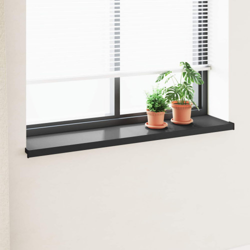 vidaXL Fönsterbräda Svart med träådring 140 x 30 x 4,5 cm PVC