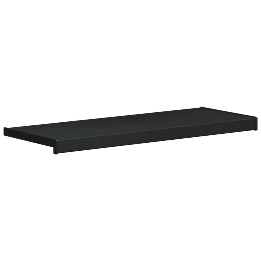 Produktbild för Fönsterbräda Svart med träådring 80 x 35 x 4,5 cm PVC