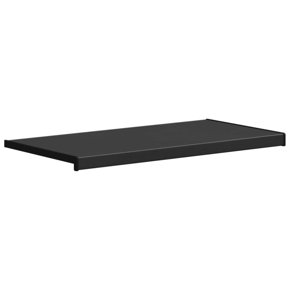 Produktbild för Fönsterbräda Svart med träådring 80 x 45 x 4,5 cm PVC