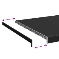 Produktbild för Fönsterbräda Svart med träådring 80 x 50 x 4,5 cm PVC