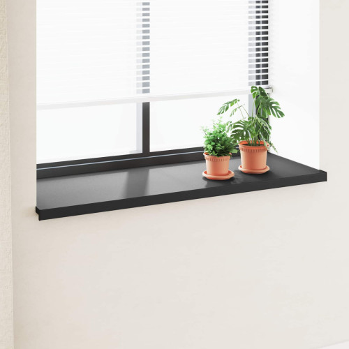 vidaXL Fönsterbräda Svart med träådring 140 x 50 x 4,5 cm PVC