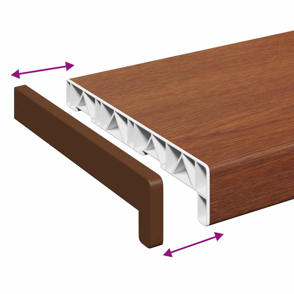 Produktbild för Fönsterbräda Brun trä 120 x 20 x 4,5 cm PVC