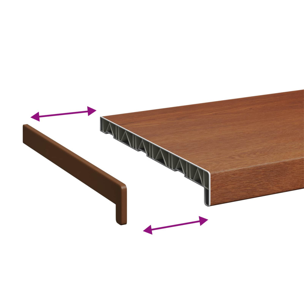 Produktbild för Fönsterbräda Brun trä 120 x 30 x 4,5 cm PVC