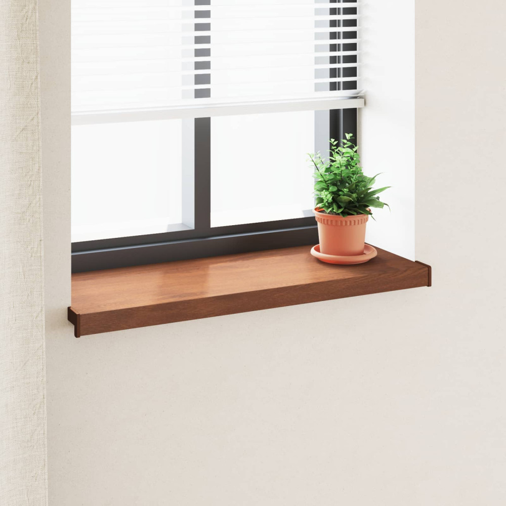 Produktbild för Fönsterbräda Brun trä 80 x 35 x 4,5 cm PVC