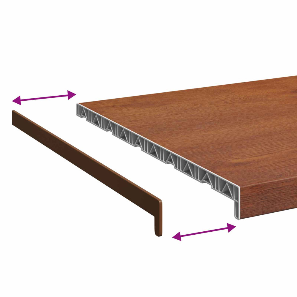 Produktbild för Fönsterbräda Brun trä 100 x 50 x 4,5 cm PVC
