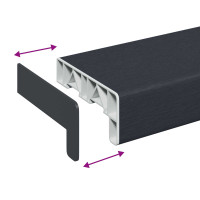 Produktbild för Fönsterbräda Anthracit med träådring 60 x 10 x 4,5 cm PVC