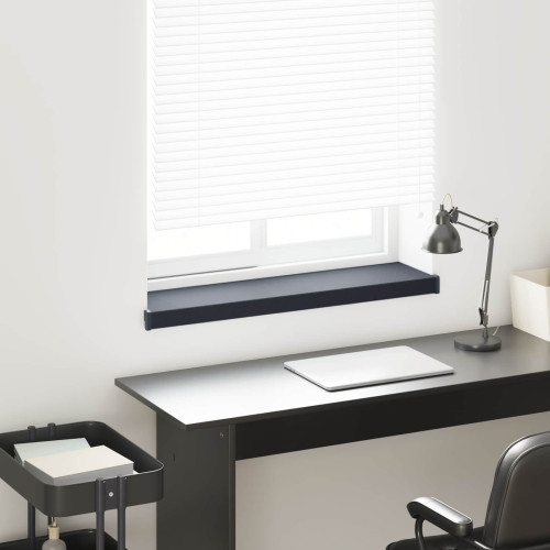 vidaXL Fönsterbräda Anthracit med träådring 100 x 25 x 4,5 cm PVC
