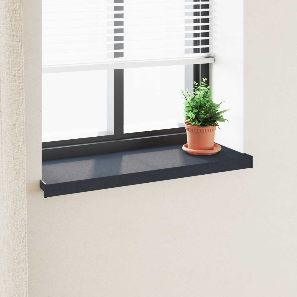 Produktbild för Fönsterbräda Anthracit med träådring 80 x 30 x 4,5 cm PVC