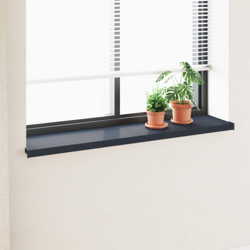 vidaXL Fönsterbräda Anthracit med träådring 120 x 30 x 4,5 cm PVC