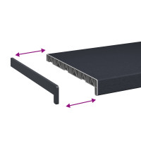 Produktbild för Fönsterbräda Anthracit med träådring 100 x 35 x 4,5 cm PVC