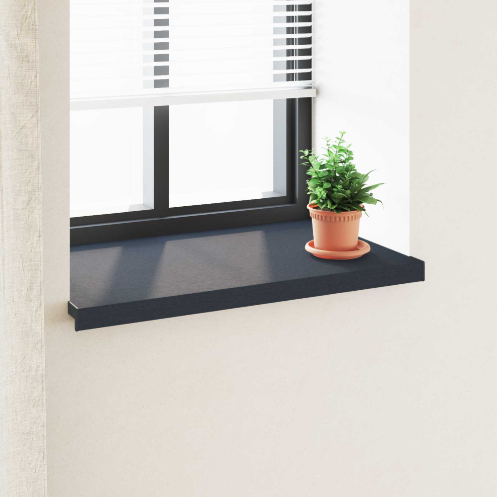 Produktbild för Fönsterbräda Anthracit med träådring 60 x 50 x 4,5 cm PVC