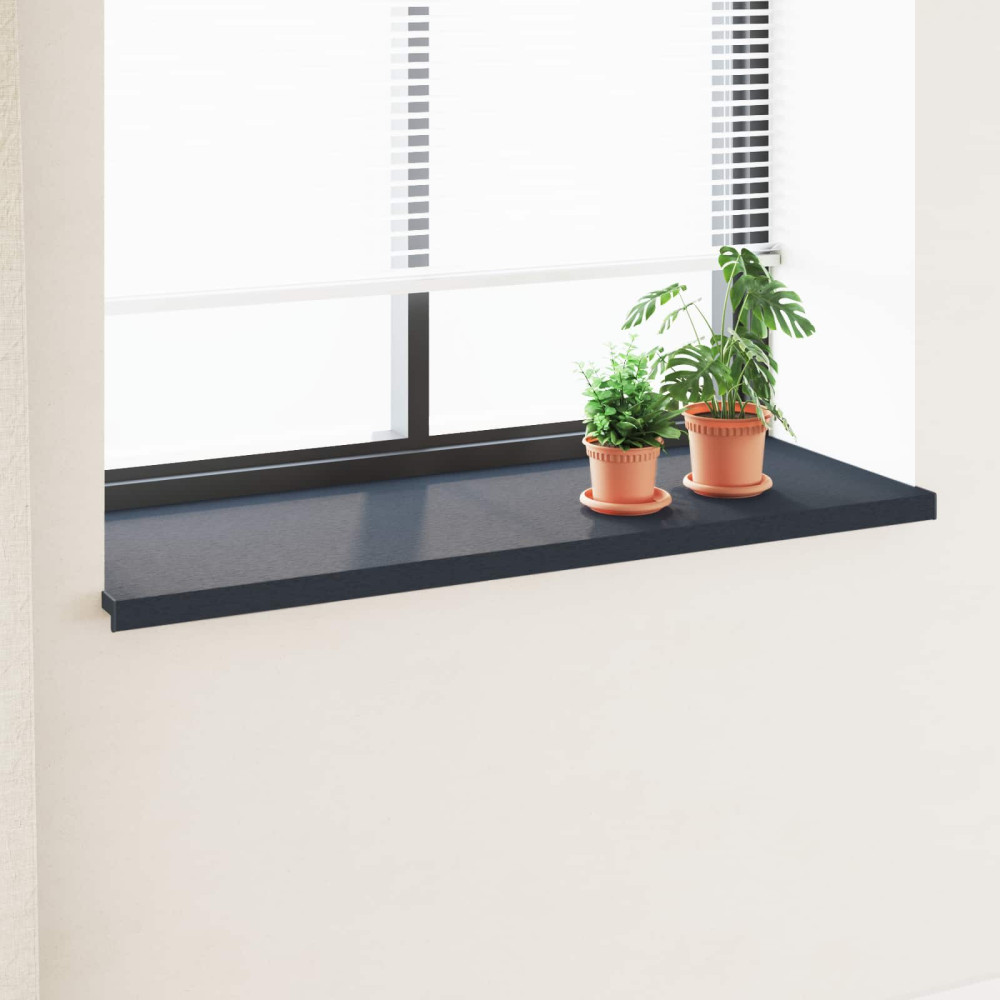 Produktbild för Fönsterbräda Anthracit med träådring 120 x 50 x 4,5 cm PVC
