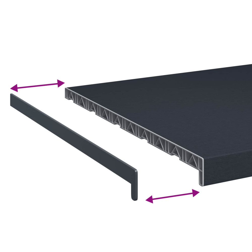 Produktbild för Fönsterbräda Anthracit med träådring 140 x 50 x 4,5 cm PVC