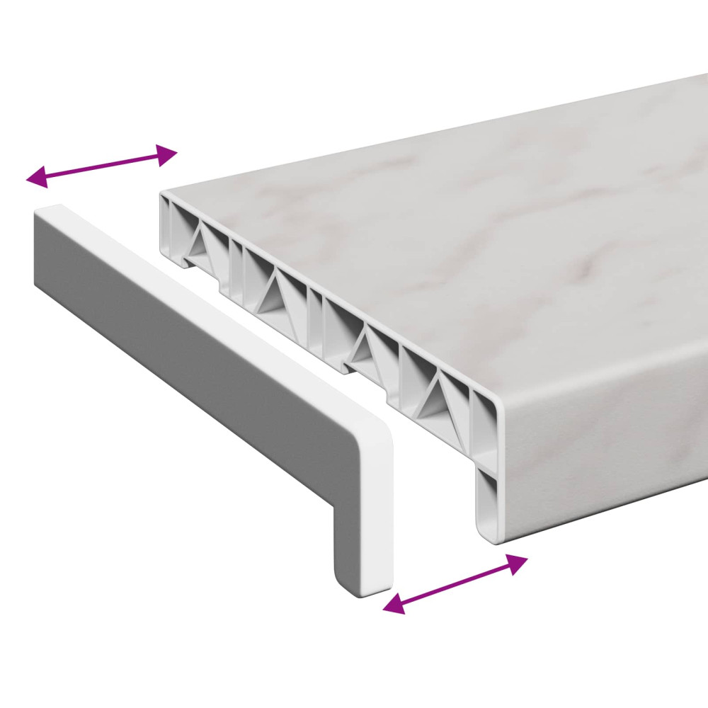 Produktbild för Fönsterbräda Marmorstruktur 120 x 20 x 4,5 cm PVC