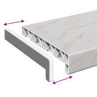 Produktbild för Fönsterbräda Marmorstruktur 120 x 20 x 4,5 cm PVC