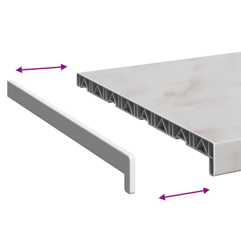 Produktbild för Fönsterbräda Marmorstruktur 120 x 45 x 4,5 cm PVC