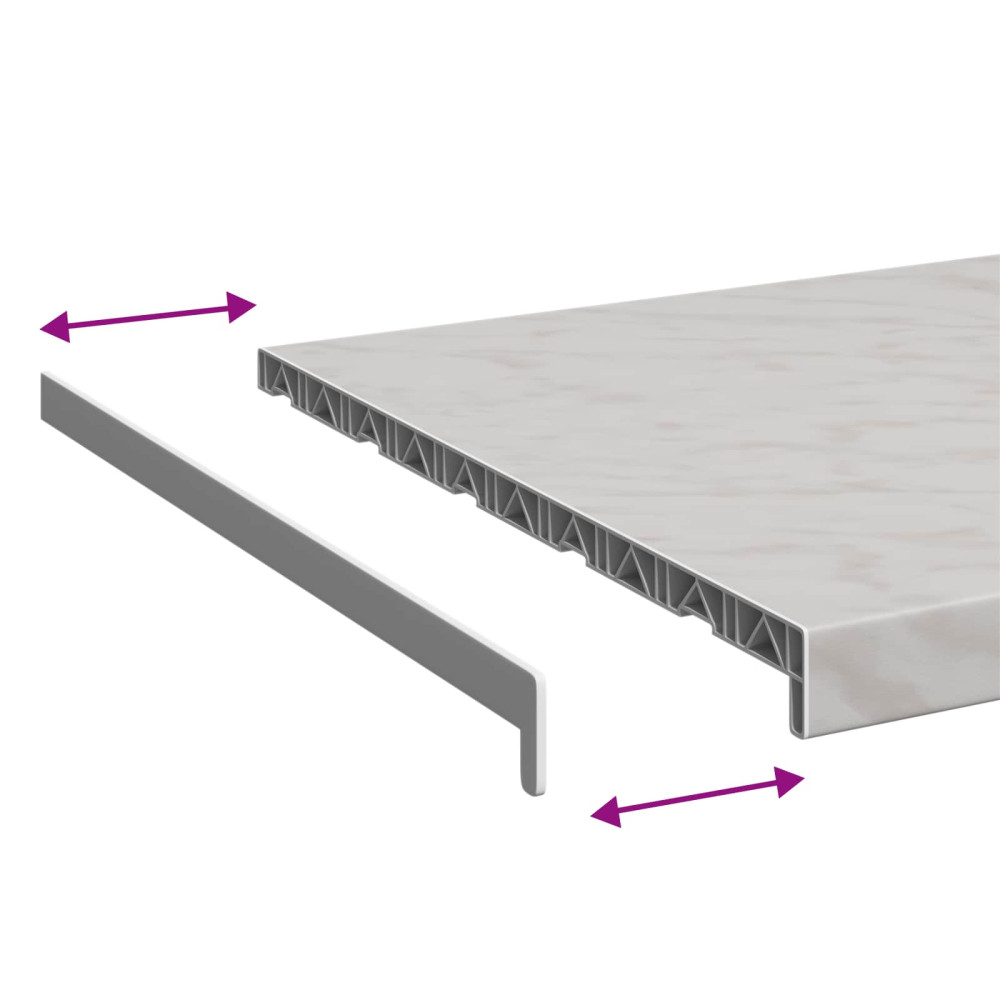 Produktbild för Fönsterbräda Marmorstruktur 60 x 50 x 4,5 cm PVC
